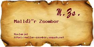 Mallár Zsombor névjegykártya